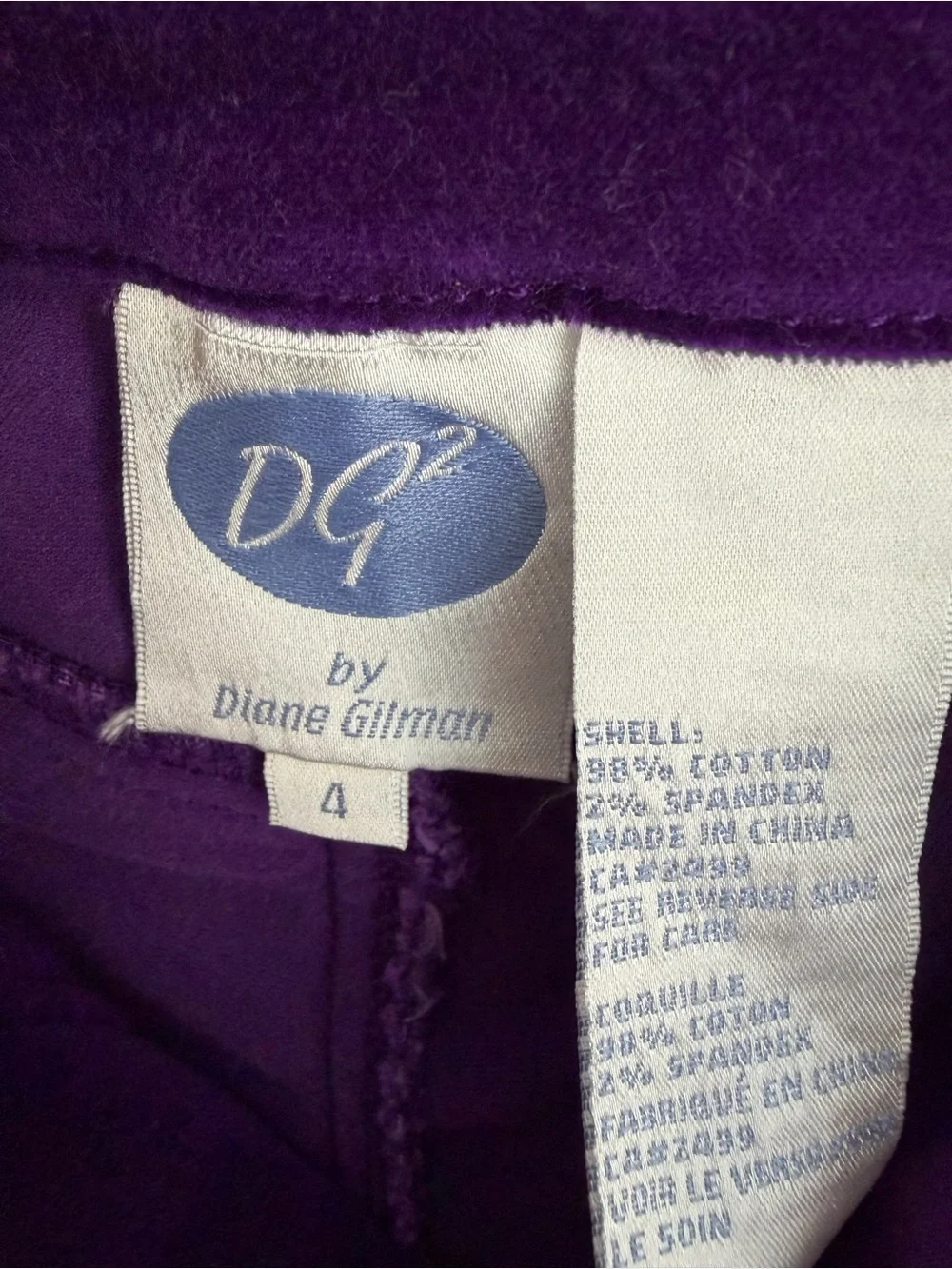 Vintage Purple Cotton Velvet Jeans - Whimsigoth - Size 4 - Picture 4 of 5
